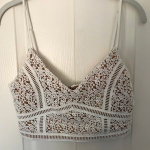 White crochet crop top